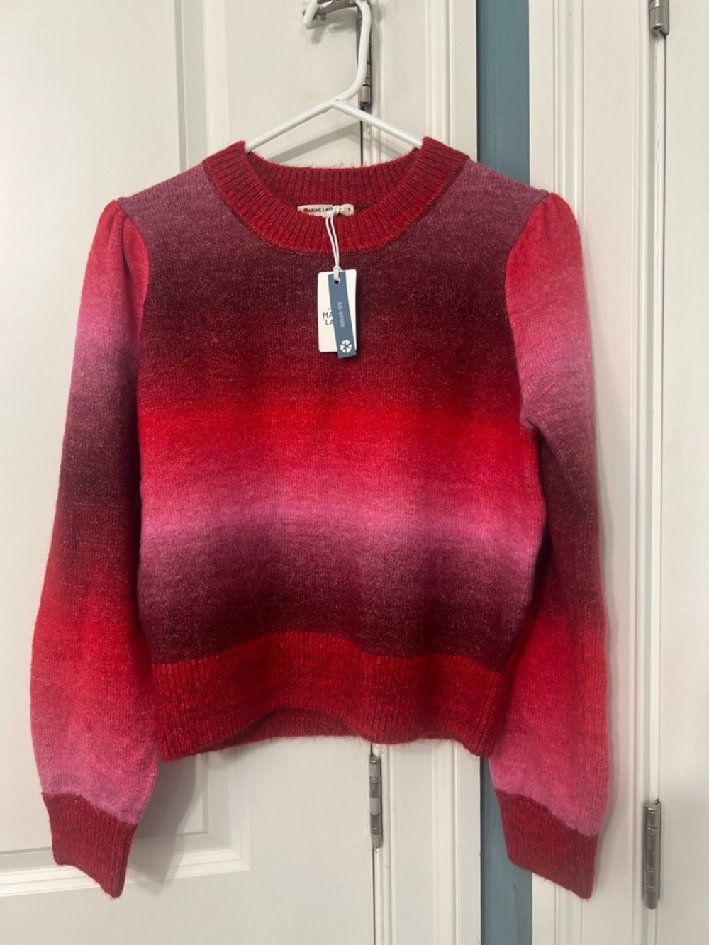 NWT Small Marine Layer Red and Pink Ombre Crewneck Sweater